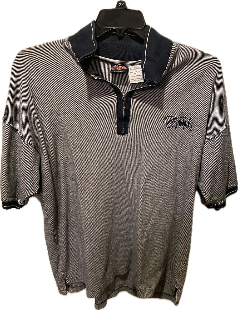 Vintage Dallas Cowboys NFL Active 1/4 Zip Pullover Shirt Mens L90s Micro Stripe
